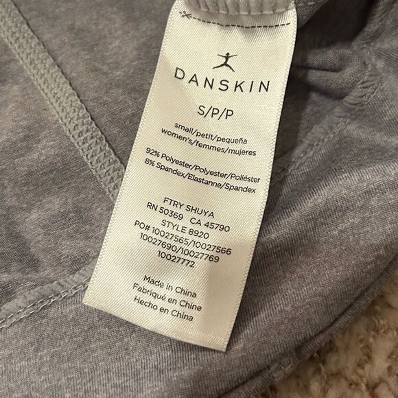 Danskin Gray Pullover Hoodie Tunic Top Size Small w Thumb Holes & Front Pocket - Picture 6 of 7